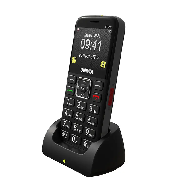 Cheap UNIWA V1000 Big Button Mobile Phone for Elderly Unlocked Senior 3G&4G Smartphone With SOS Emergency Button,1700mAh Battery